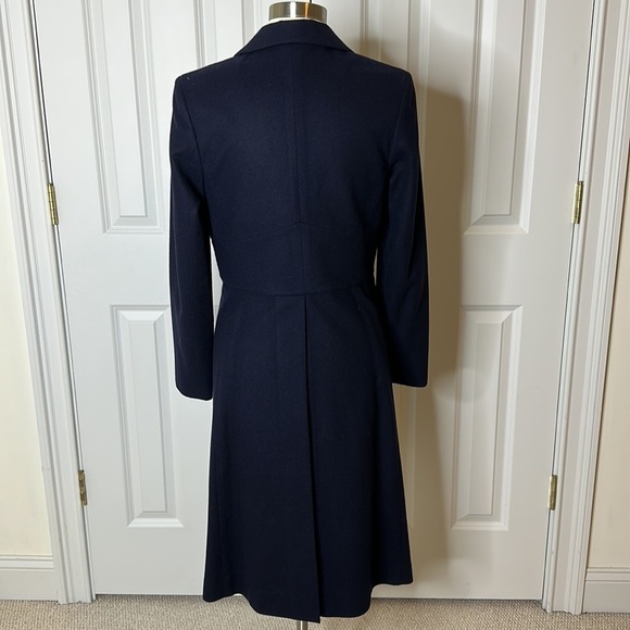 Morgane Le Fay Superfine Merino Wool Navy Coat Blazer & Skirt Set SzL - Picture 13 of 16